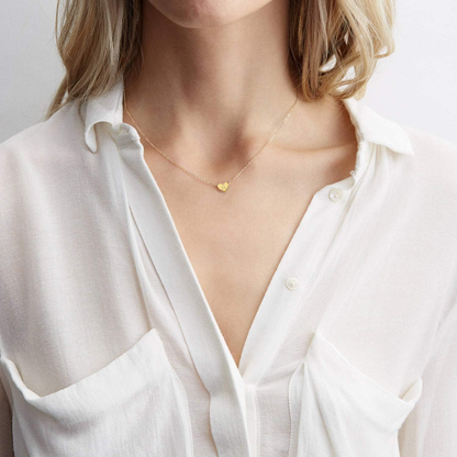 Personalized Initial 14K Gold Plated Heart Necklace
