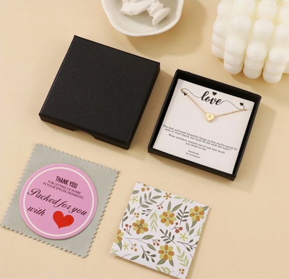 Personalized Initial 14K Gold Plated Heart Necklace